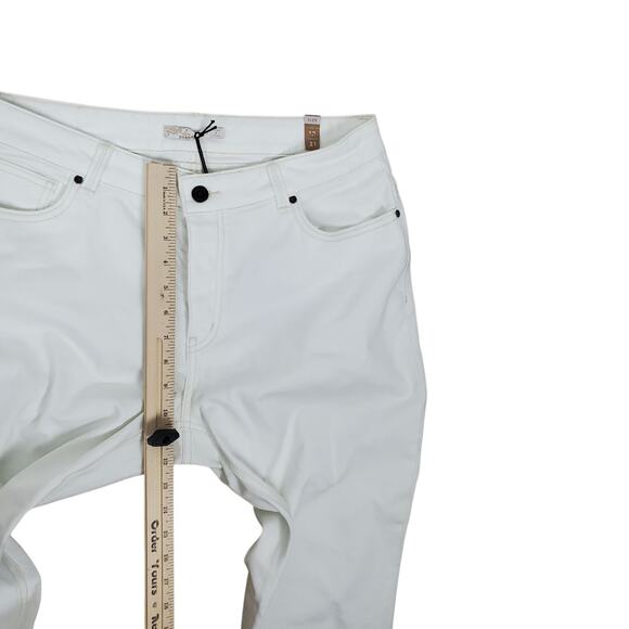 NEW PRANA Buxton Jeans White Boyfriend Jeans Button Fly Sz 12/31 Organic Cotton - Picture 13 of 14